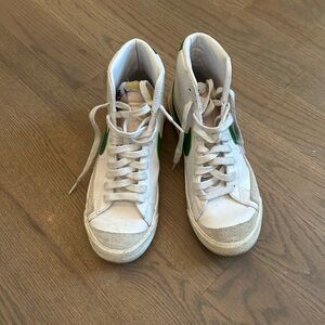 Nike Blazer High-Top Sneakers - White and Green